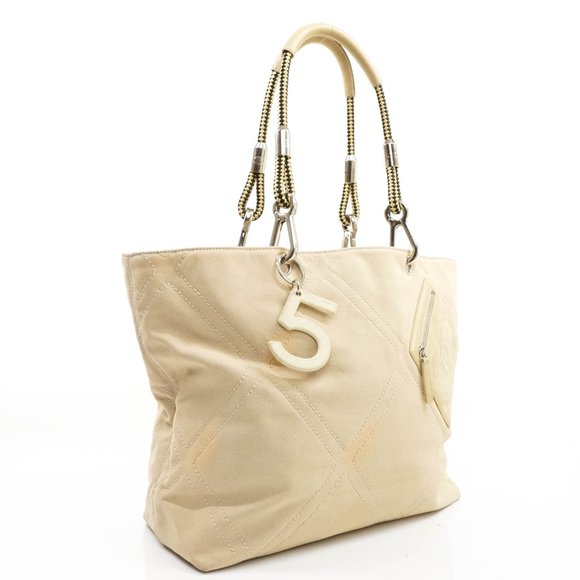 Auth Chanel Tote Bag Canvas Beige #15757C26 - Picture 4 of 14